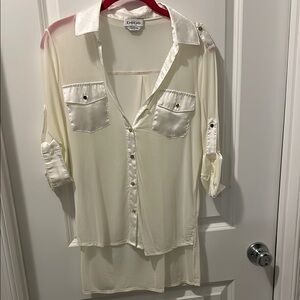 Bebe Cream Button-Up Women's Top